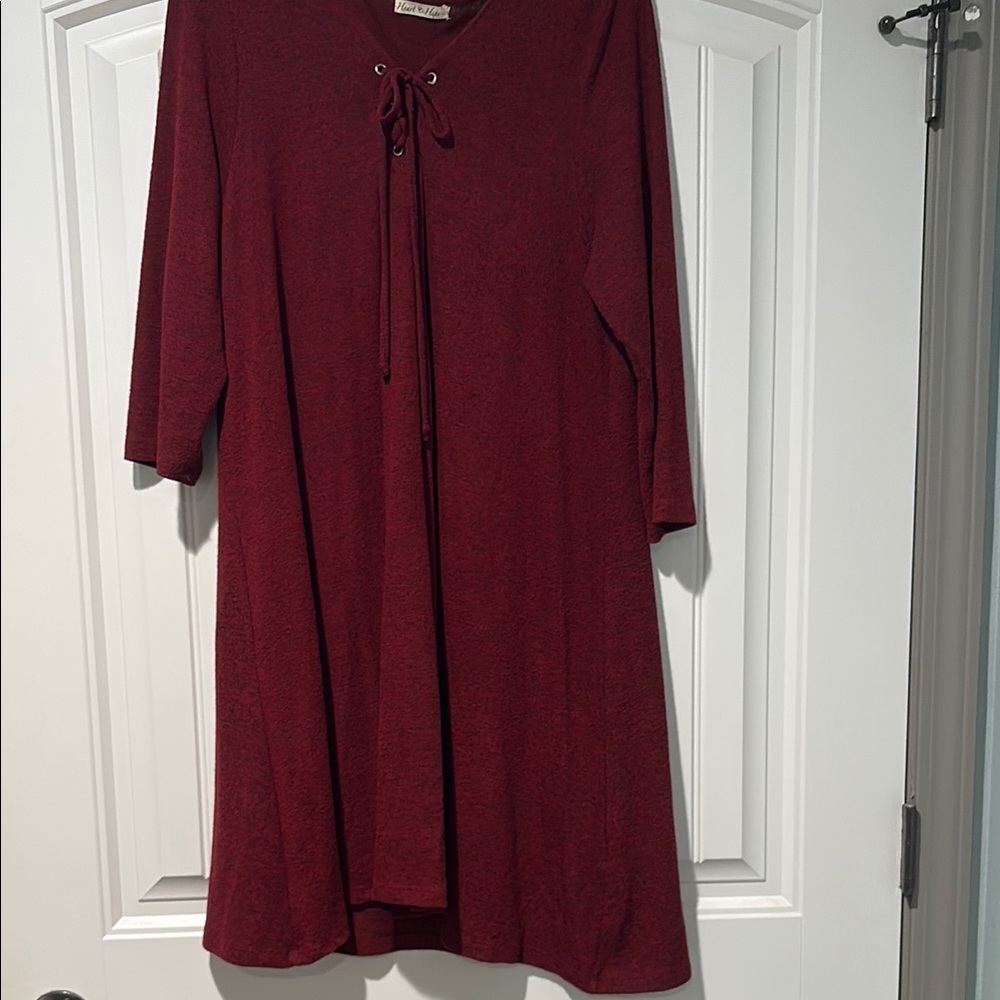 Red Lace-Up Dress